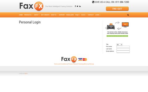 Personal Login | FaxFX