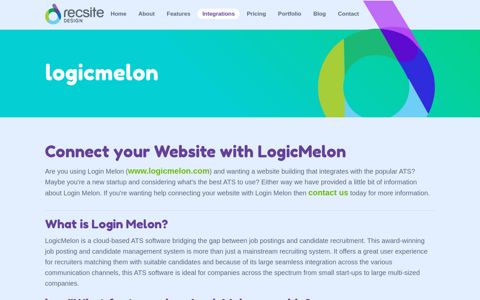 Connect your Website with LogicMelon - Recsite Design