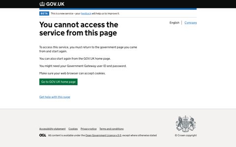 Government Gateway - access.service.gov.uk