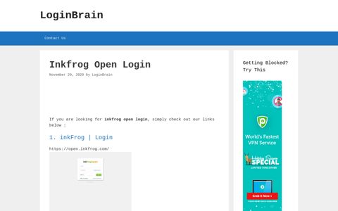 Inkfrog Open Inkfrog | Login - LoginBrain