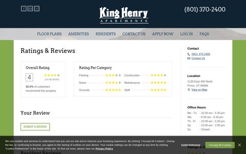 Read Resident Reviews | King Henry Apartments