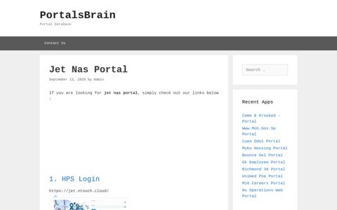 Jet Nas - Hps Login - PortalsBrain - Portal Database
