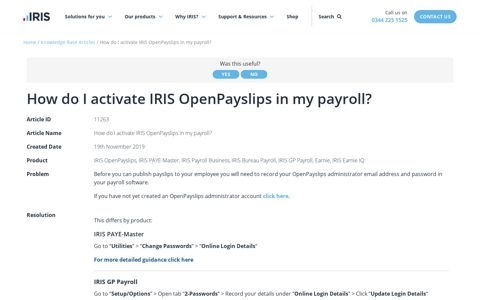 How do I activate IRIS OpenPayslips in my payroll? | IRIS