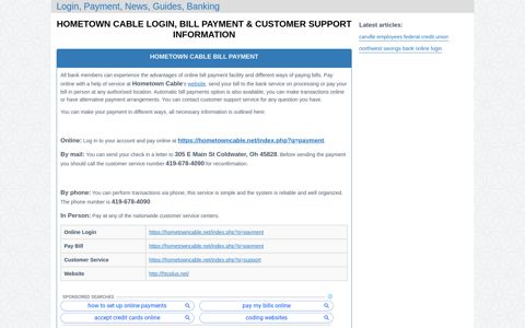Hometown Cable Login, Bill Payment & Customer Support Information