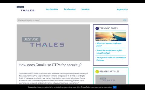 How does Gmail use OTPs for security? - Just Ask Thales US