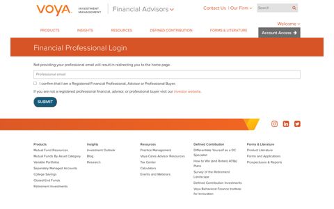 Financial Professional Login - Financial Advisors