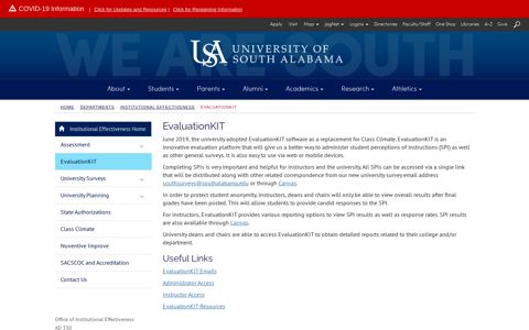 EvaluationKIT - University of South Alabama