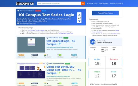 Kd Campus Test Series Login - Logins-DB