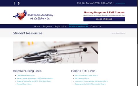 Student Resources - Healthcare Academy of California