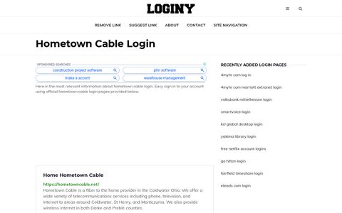 Hometown Cable Login ✔️ One Click Login - Loginy