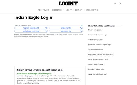 Indian Eagle Login ✔️ One Click Login - Loginy