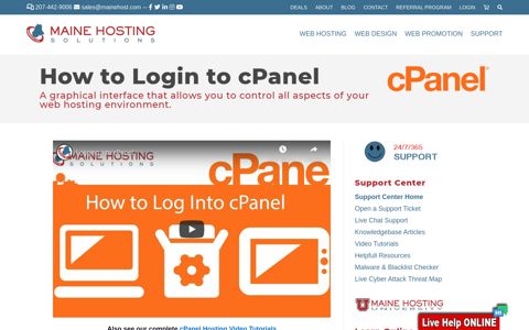 How to Login to cPanel » Maine Hosting Solutions - cPanel ...