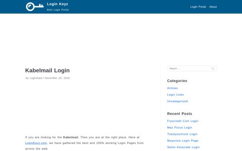 Kabelmail Login | Login Keyz - Login Keyz Portal