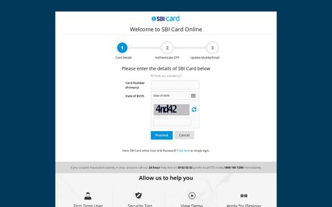 Welcome to SBI Card Online - Account Access - Login ...