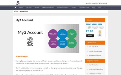 My3 Account - How to login to your Three account - 3G