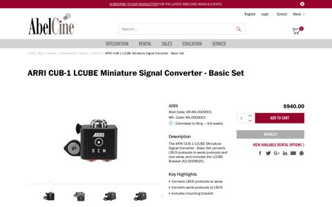 ARRI CUB-1 LCUBE Miniature Signal Converter - Basic Set ...