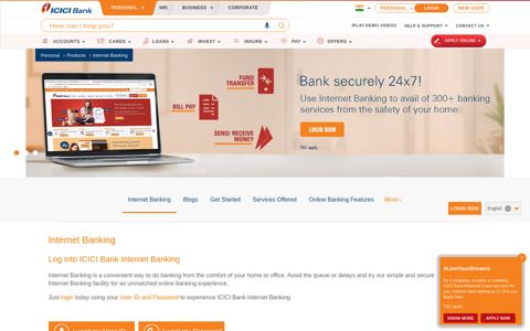 Internet Banking |Net Banking | Online Banking ... - ICICI Bank