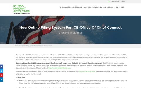 New Online Filing System for ICE-Office of Chief Counsel ...