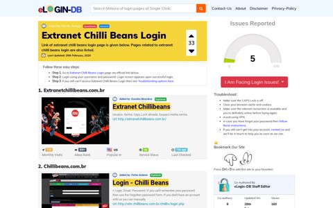 Extranet Chilli Beans Login - A database full of login pages ...