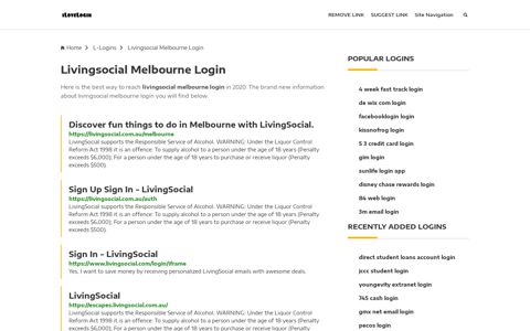 Livingsocial Melbourne Login ❤️ One Click Access - iLoveLogin