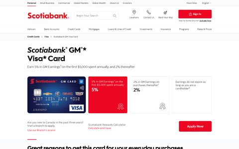 Scotiabank GM Visa Credit Card | Scotiabank Canada