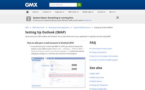 Setting Up Outlook (IMAP) - GMX Support - GMX Help Center