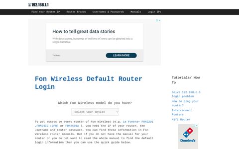 Fon Wireless routers - Login IPs and default usernames ...