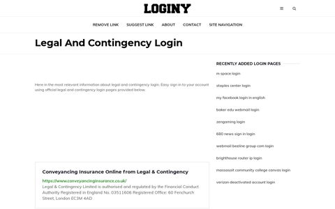 Legal And Contingency Login ✔️ One Click Login