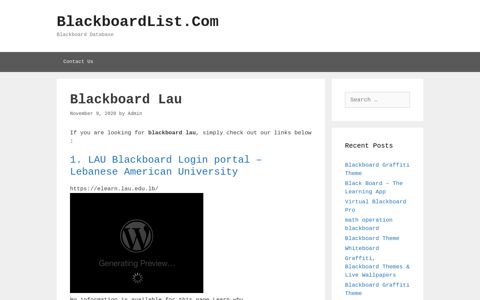 Blackboard Lau - BlackboardList.Com