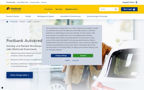 Postbank Autokredit – günstige Finanzierung für Auto ...