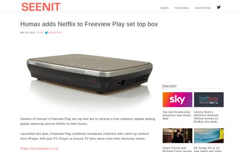 Humax adds Netflix to Freeview Play set top box – SEENIT