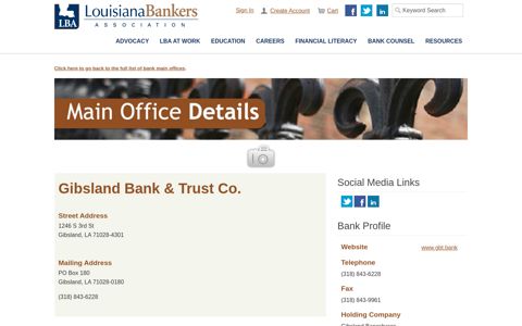 Bank Profile - Gibsland Bank & Trust Co.
