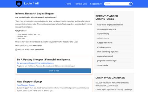 informa research login shopper - Official Login Page [100% Verified]