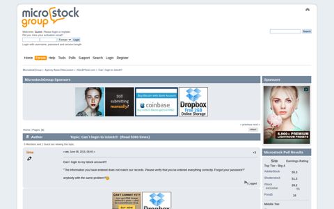 Can´t login to istock!!! | Professional Microstock Forum