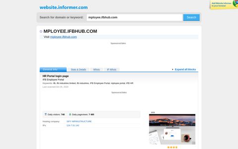 mployee.ifbhub.com at WI. HR Portal login page