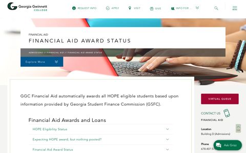 Financial Aid Award Status | Georgia Gwinnett College