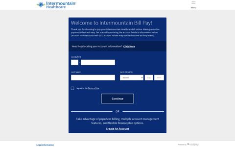 Welcome to Intermountain Bill Pay!