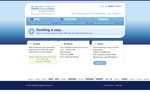 Enroll | Enroll HFS - Illinois Client Enrollment Services
