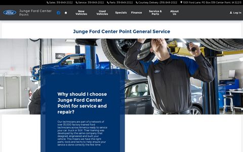 General Service Details - Junge Ford Center Point