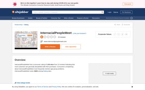 13 Reviews of Interracialpeoplemeet.com - Sitejabber