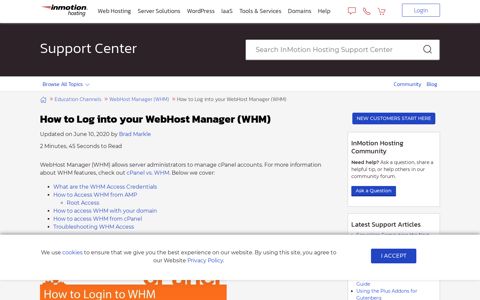 How to Log into your WebHost Manager (WHM) 2020