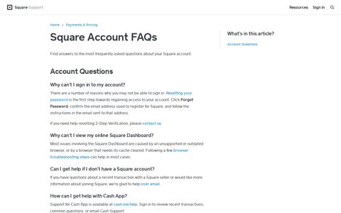 Square Account FAQs | Square Support Center - US
