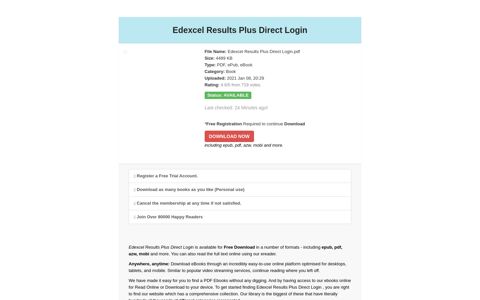 Edexcel Results Plus Direct Login - here - Basel