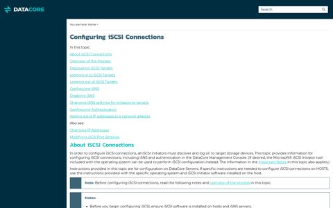 Configuring iSCSI Connections - DataCore Software