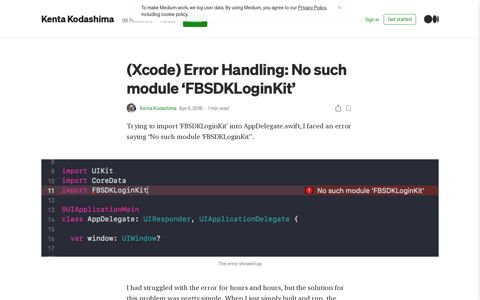 (Xcode) Error Handling: No such module 'FBSDKLoginKit' | by ...