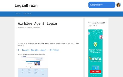 Airblue Agent - Travel Agents Login - Airblue - LoginBrain
