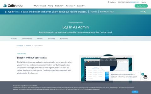 Log in as Admin | GoToAssist