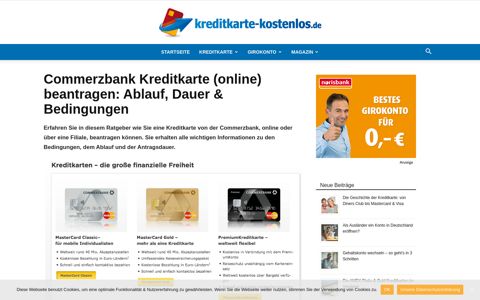 Commerzbank Kreditkarte (online) beantragen: Ablauf, Dauer ...