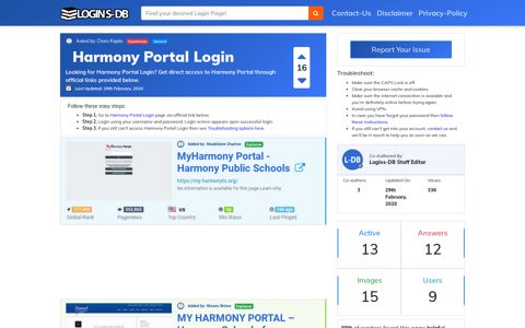 Harmony Portal Login - Logins-DB