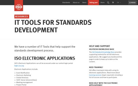 IT tools for standards development - ISO
